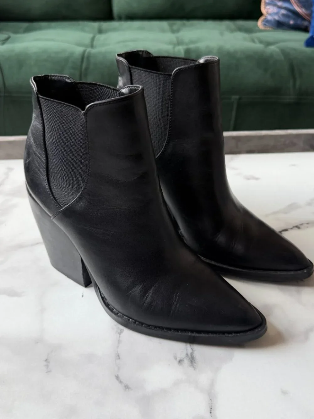 Nordstrom BP Lex Black Leather Ankle Booties Size 8